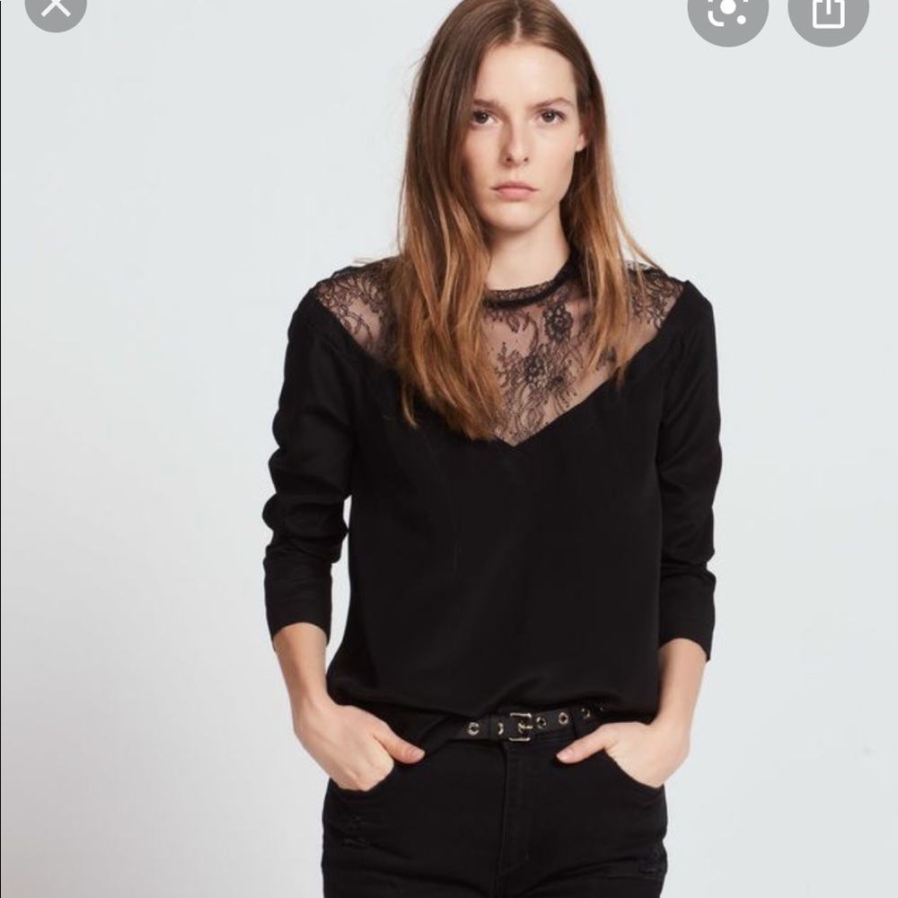 Sandro 100%Slik Lace Top